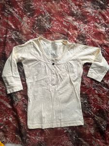 Elegant Cream 3/4 Sleeve Top