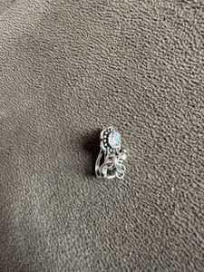 Oxidized Silver Nose Pin with Dangling Beads