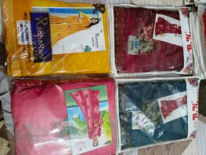 4 pc New Unstitched Fancy Sarees Lot