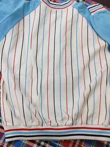 Chic Striped Bomber Jacket
