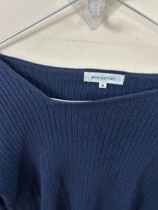 Navy Blue Ribbed Long Sleeve Top ( fixed)