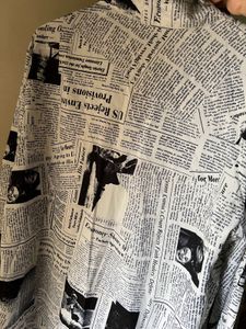 Newspaper Print Shirt Dress