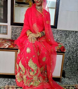 Beautiful Red Rajputi Lehenga Choli Set