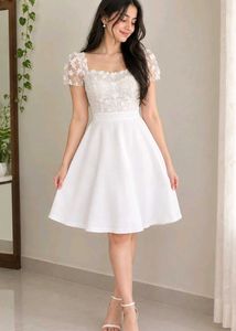 Elegant White Floral Dress
