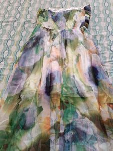 Beautiful Print Strapless party wear Dress