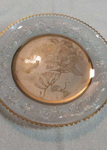 Decorative Glass Plate with Bird Design