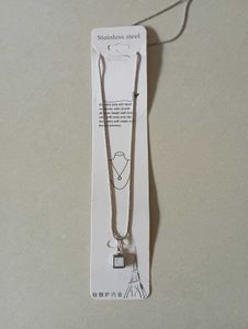 Silver white stone pendent