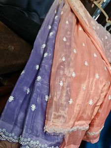 Stunning Ombre Saree with Embroidery and pearl