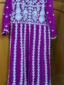 Vibrant Purple Embroidered Anarkali Suit Set