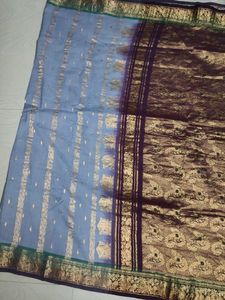 Cotton Blend Pure Gadwal Pattu Saree