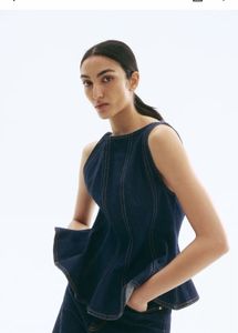 H&amp;M Denim Peplum Top