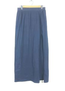 Navy Blue Plain Long Casual Skirt (Women)