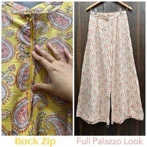 PURE COTTON Yellow Paisley Print Kurta Set