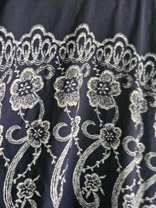 Navy Blue Embroidered work top