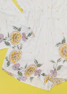 Floral Romper With Full Sleeves