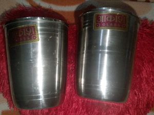 Akash Stainless Steel Glasses (Set of 2)
