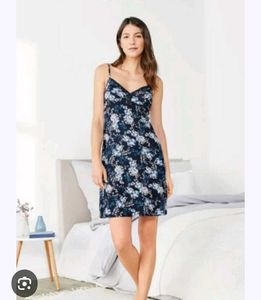 Floral Print Nightgown with Lace Trim