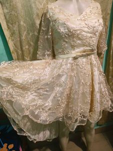 Elegant Lace High-Low Party Dress