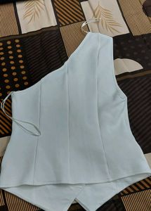 Zara Stylish One-Shoulder White Top