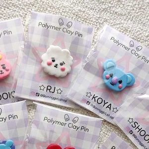 Cute Polymer Clay Character Pins