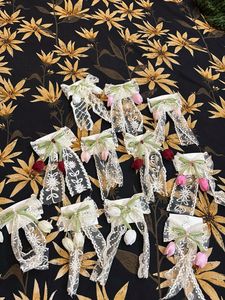 Floral Lace Bow Hair Clips (Set of 10)