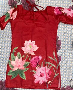Beautiful Floral Print Corset Short Kurta
