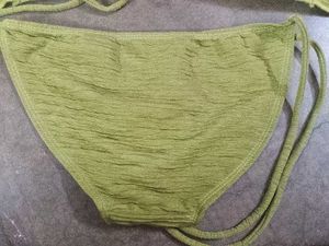 Olive Green Textured Bikini Set