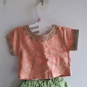 Kids Lehenga Pink Green