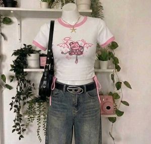 combo of 4 Cute Graphic Crop Tops