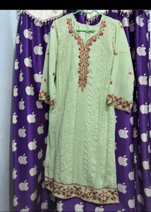 Light Green Embroidered Kurta Set