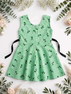 Cute Green Floral Print Dress