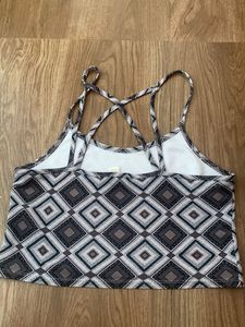 Geometric Print Criss-Cross Tank Top