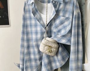 Blue Plaid Oversized Shirt