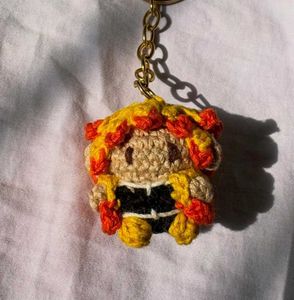 Nezuko and zenitsu crochet couple keychain