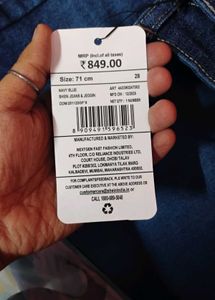 Dark Blue Wide leg Denim Jeans