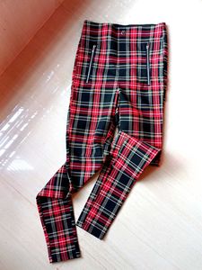 ZARA Plaid Zipper Pants
