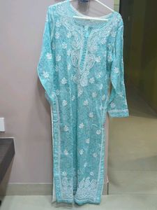 Aqua Blue Chikankari Kurta