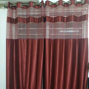 Elegant Maroon Curtains - Set of 2 (Total 6)