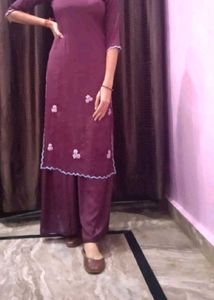Purple Kurta Set with Palazzo