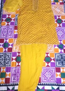 Yellow Chudidhar Set|Self-Stitched|Can Be Loosened