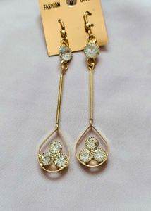 Elegant Teardrop Earrings with Sparkling Gems