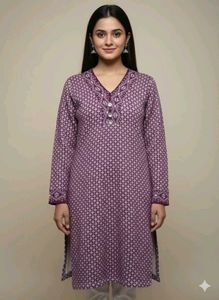 printed woolen purple Kurta 💜😍