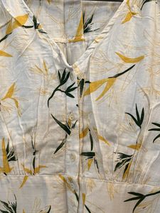 Off White Floral Print Midi Dress