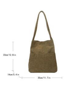 Corduroy Tote Bag - Olive Green