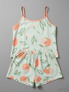 Cute Fruit Print Pajama Set