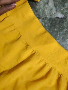Girls Yellow Stretchable Pent