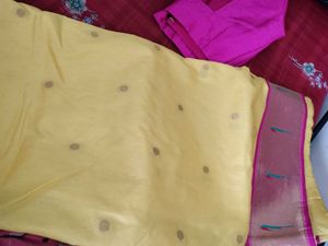 Vibrant Yellow Silk Saree