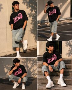 Y2K Oversized Black Graphic Tee|Relaxed Fit