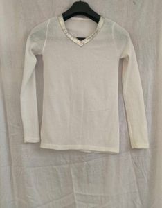 Sparkly V-Neck Long Sleeve Top