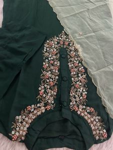 Embellished Emerald Green Kurta Set